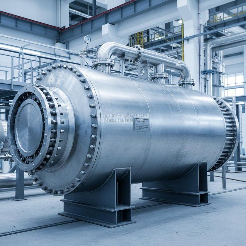 مبادل حراري من التيتانيوم بتقنية الدرفلة على البارد مع تنظيف متوافق مع CIP وأبعاد قابلة للتخصيص للمعالجة الكيميائية