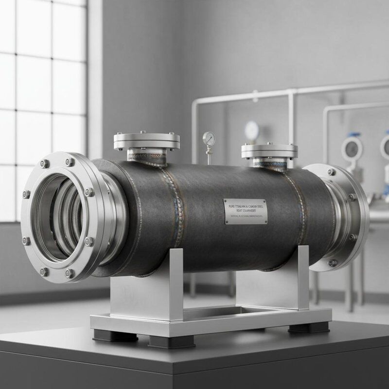 التيتانيوم النقي والفولاذ الكربوني متبادل حرارة التيتانيوم CIP متوافق مع خيارات النظام الفردي / المزدوج / الثلاثي